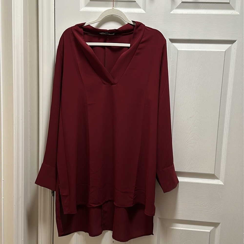 ELOQUII flowy tunic size 16 Dark Maroon